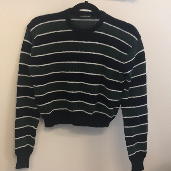 green and blue striped sweater brandy melville
